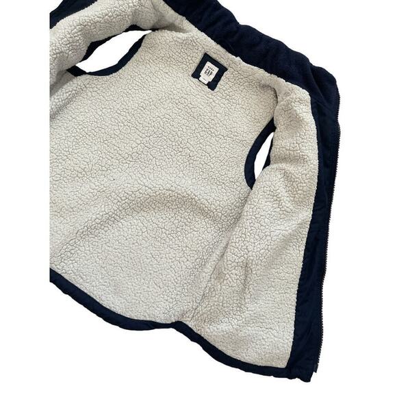 Gap Navy Fleece Lined Puffer Vest 5 - Picture 3 of 4